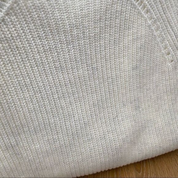 Trouvé-Chunky Knit Ivory/Grey Split Back Sweater - Picture 11 of 14